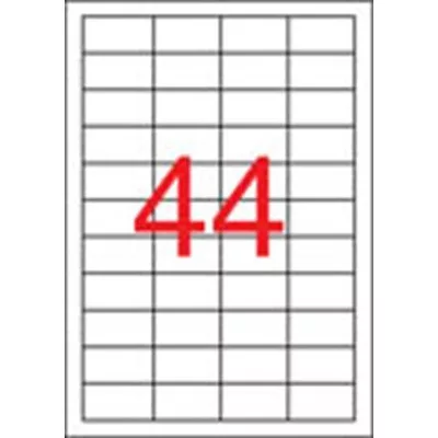 Etikett, 48,5x25,4 mm, poliészter, időjárásálló, matt, APLI, áttetsző, 880 etikett/csomag 20 lap