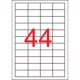 Etikett, 48,5x25,4 mm, poliészter, időjárásálló, matt, APLI, áttetsző, 880 etikett/csomag 20 lap