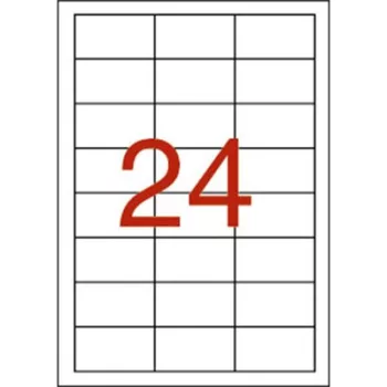   Etikett, 64,6x33,8 mm, poliészter, időjárásálló, fehér, APLI, 480 etikett/csomag 20 lap