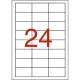 Etikett, 64,6x33,8 mm, poliészter, időjárásálló, fehér, APLI, 480 etikett/csomag 20 lap
