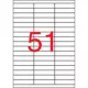 Etikett, univerzális, 70x16,9 mm, APLI, 5100 etikett/csomag 100 lap