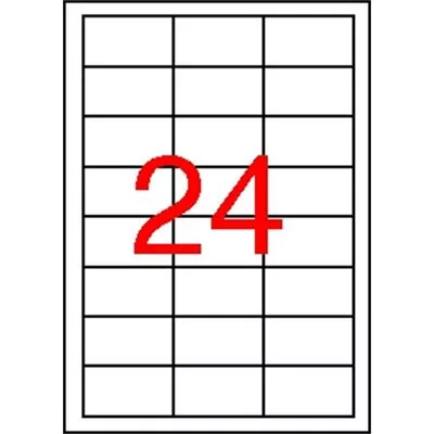 Etikett, 64,6x33,8 mm, poliészter, időjárásálló, fehér, APLI, 2400 etikett/csomag 100 lap