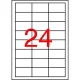 Etikett, 64,6x33,8 mm, poliészter, időjárásálló, fehér, APLI, 2400 etikett/csomag 100 lap