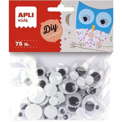 Mozgó szem, kör, APLI "Creative", fekete-fehér 75 db