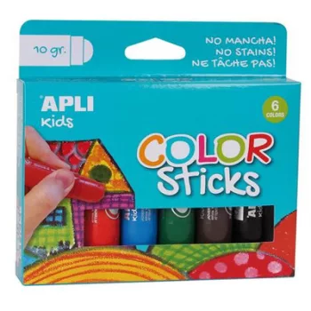   Tempera kréta készlet, APLI Kids "Color Sticks", 6 különböző szín 6 db