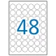 Etikett, 30 mm kör, poliészter, időjárásálló, fehér, APLI, 960 etikett/csomag 20 lap