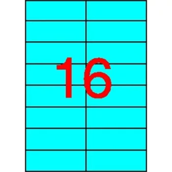   Etikett, 105x37 mm, színes, APLI, kék, 320 etikett/csomag 20 lap