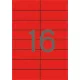 Etikett, 105x37 mm, színes, APLI, piros, 320 etikett/csomag 20 lap