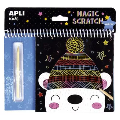 Képkarcoló füzet, APLI Kids "Magic Scratch", téli móka 1 db