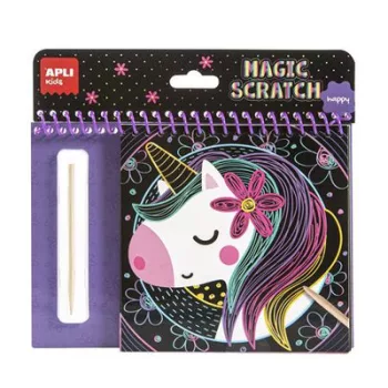  Képkarcoló füzet, APLI Kids "Magic Scratch", unikornis 1 db
