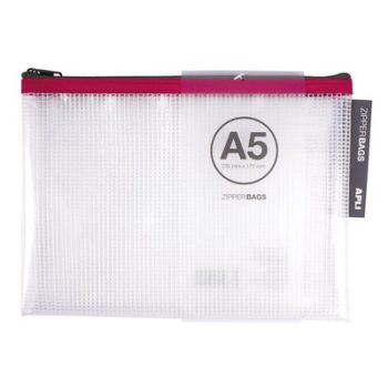   Rendszerező tasak, cipzáras, A5, APLI, vegyes színek (szín nem választható)