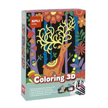   3D hatású színező szett, APLI Kids "Coloring 3D", 11 részes 1 készlet