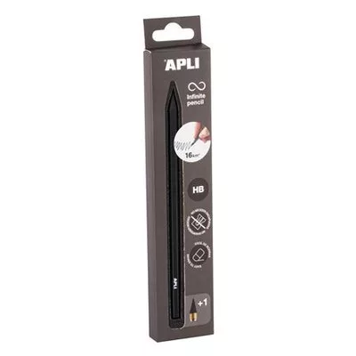 Töltőceruza, HB, hatszögletű, csereheggyel, APLI "Infinite", fekete 1 db