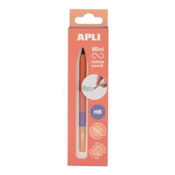   Töltőceruza, mini, HB, hatszögletű, tricolor, APLI "Infinite", narancs