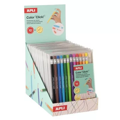 Színes töltőceruza készlet, display, APLI "Color Click", 12 szín 12 db
