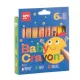 Színes ceruza készlet, vastag, hegyezővel, 3 az 1-ben, APLI Kids "Baby Crayon", 6 különböző szín 6 db