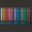Zseléstoll, akril tintával, 0,7 mm, nyomógombos, APLI "Color Click", 18 különböző szín 18 db