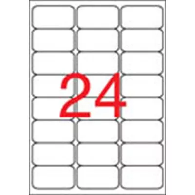 Etikett, univerzális, 64x33,9 mm, kerekített sarkú, APLI, 2400 etikett/csomag 100 lap