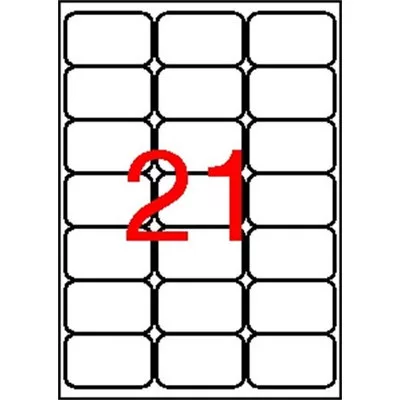 Etikett, univerzális, 63,5x38,1 mm, kerekített sarkú, APLI, 2100 etikett/csomag 100 lap