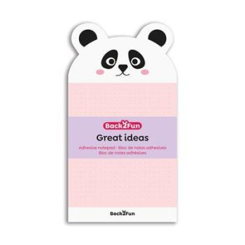   Pandás öntapadó jegyzettömb, 90×165 mm, 60 lap, APLI Back2Fun, rózsaszín