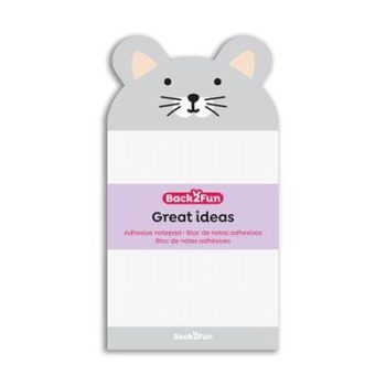   Egérkés öntapadó jegyzettömb, 90×165 mm, 60 lap, APLI Back2Fun, szürke