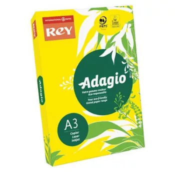  Másolópapír, színes, A3, 80 g, REY "Adagio", intenzív sárga (500 lap/csomag)