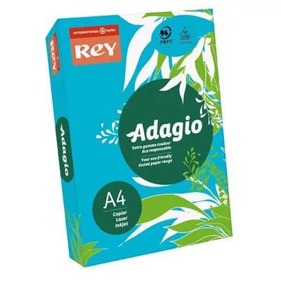 Másolópapír, színes, A4, 80 g, REY "Adagio", 500 lap, intenzív kék