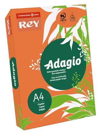 Intenzív narancssárga, A4, 80 g, Adagio "REY"  színes másoló-, nyomtatópapír (500lap, intenzív szín)
