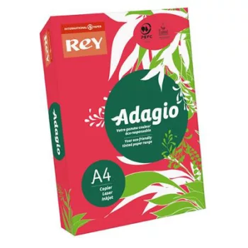   Másolópapír, színes, A4, 80 g, REY "Adagio", 500 lap, intenzív piros