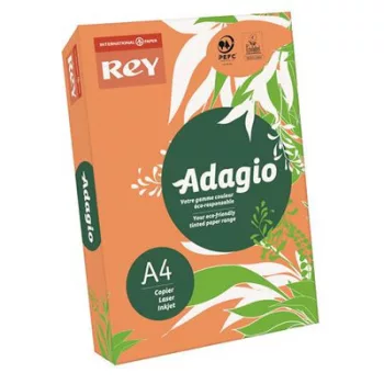   Másolópapír, színes, A4, 80 g, REY "Adagio", neon mandarin (500 lap/csomag)