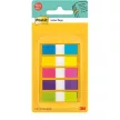 Jelölőcímke, műanyag, 5x20 lap, 12x43 mm, 3M POSTIT, vegyes 100 lap