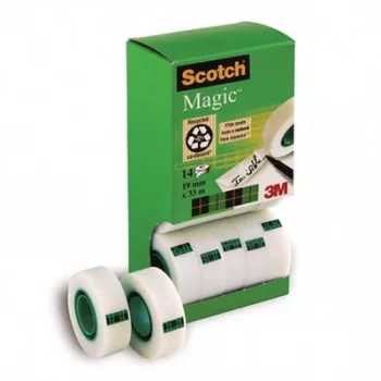   Ragasztószalag, 2 db ajándék, 19 mm x 33 m, 3M SCOTCH "Magic tape 810" 14 db