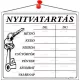 Információs tábla, 20x17,5 cm, "Nyitvatartás", fehér 1 db
