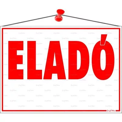 Információs tábla, 35x25 cm, "Eladó" 1 db