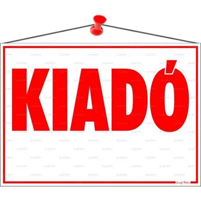 Információs tábla, 35x25 cm, "Kiadó" 1 db