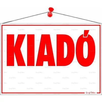Információs tábla, 50x35 cm, "Kiadó" 1 db