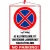 Információs tábla, 35x25 cm, "Az illetéktelenül itt tartózkodó járműveket elszállíttatjuk! No parking!" 1 db