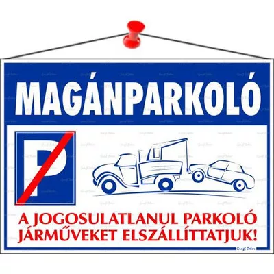 Információs tábla, 35x25 cm, "Magánparkoló" 1 db
