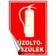Információs matrica, 12,5x17,5 cm, fluoreszkáló, utánvilágítós, "Tűzoltókészülék" 1 db