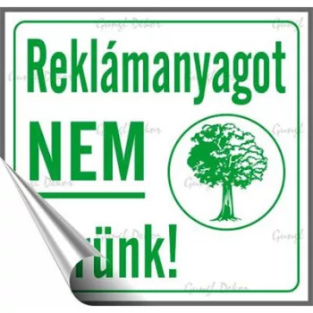   Információs matrica, 8,7x8,3 cm, "Reklámanyagot nem kérünk" 1 db