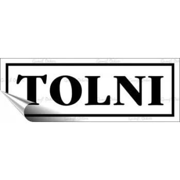   Információs matrica, 14x5 cm, "Tolni", fehér 1 db