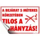Információs matrica, 25x17,5 cm, "A bejárat 5 méteres körzetében tilos a dohányzás!" 1 db