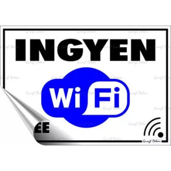   Információs matrica, 11,6x16,6 cm, "Ingyen Wifi" 1 db