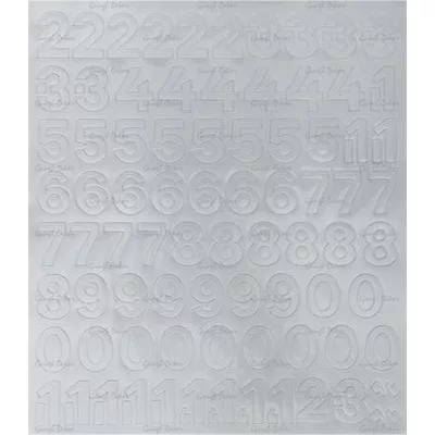 Öntapadós matrica, 2 cm-es, számlap, fehér 1 db
