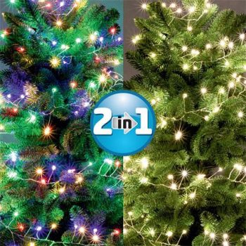   Fényfüzér, kül- és beltéri, 600 db microLED, színes/melegfehér, 9 m, HOME