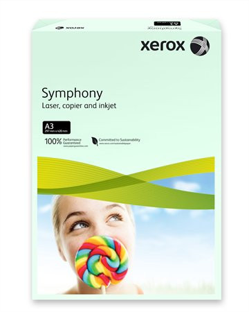 Másolópapír, színes, A3, 80 g, XEROX "Symphony", világoszöld (pasztell) (500 lap)