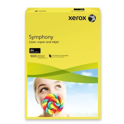 Másolópapír, színes, A4, 80 g, XEROX "Symphony", 500 lap, sötétsárga (intenzív)