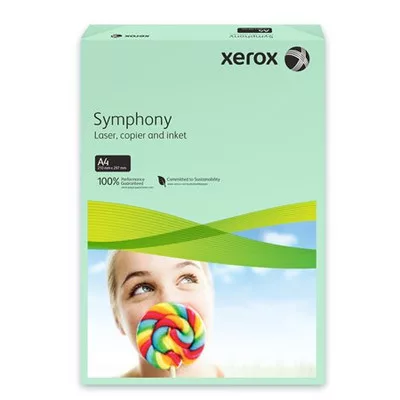 Másolópapír, színes, A4, 80 g, XEROX "Symphony", zöld (közép) (500 lap/csomag)