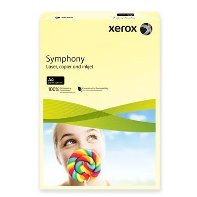 Másolópapír, színes, A4, 80 g, XEROX "Symphony", 500 lap, világossárga (pasztell)