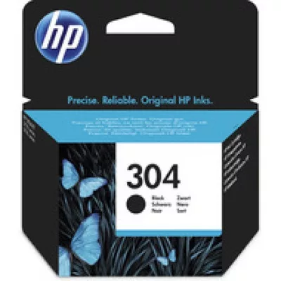 HP Nr. 304 EREDETI Tintapatron FEKETE / BLACK 120 oldal kapacitás N9K06AE  (KB. ~120 OLDAL)